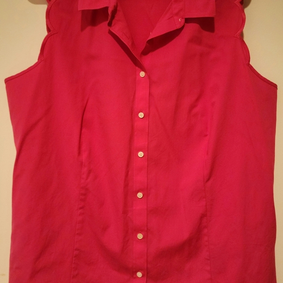 Talbots Fuchsia Sleeveless Button-Down Shirt - Picture 1 of 3
